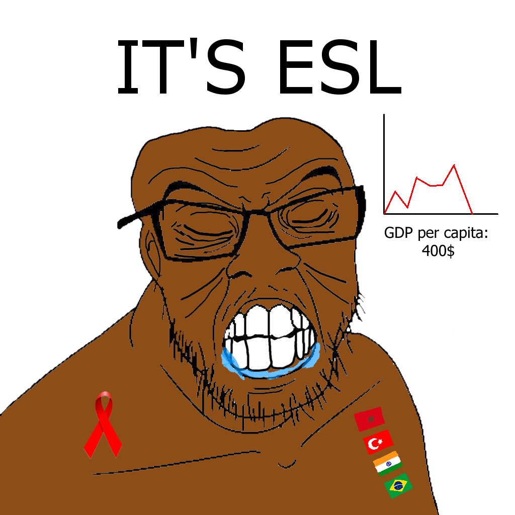 poor brown third world ESL soyjak seethe