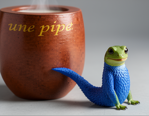 Une pipe smoking small pepe realistic