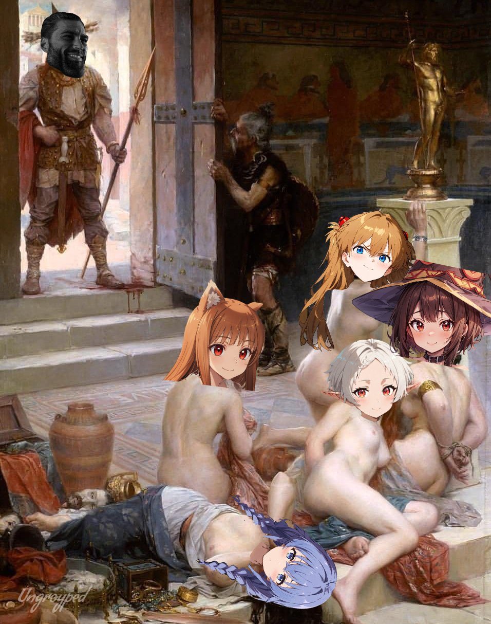 gigachad brennus warrior spoils naked anime girls