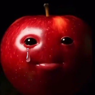 crying apple face tear sad