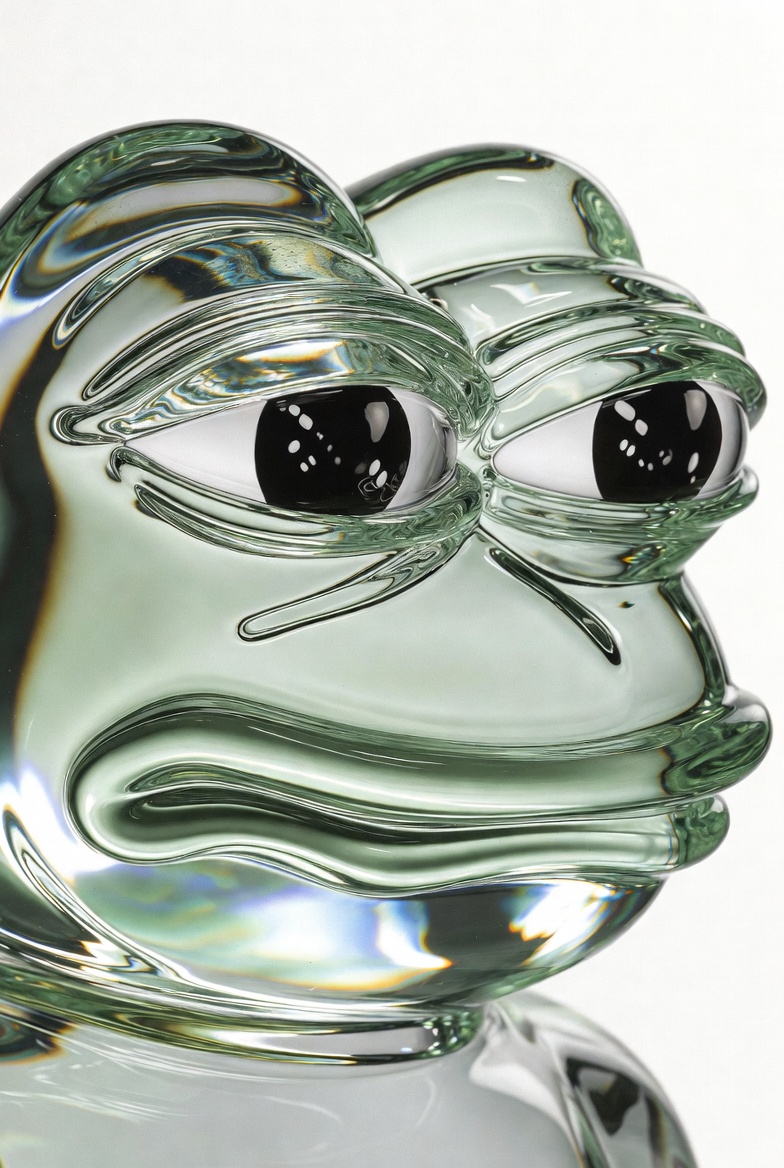 glass pepe 3d realistic