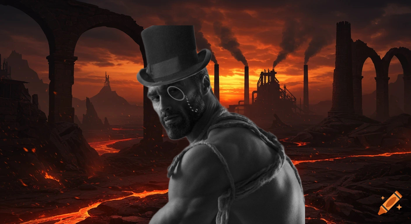 gigachad industrial victorian molten tophat monocle ropes