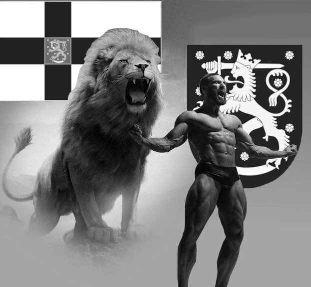 gigachad roaring lion finland