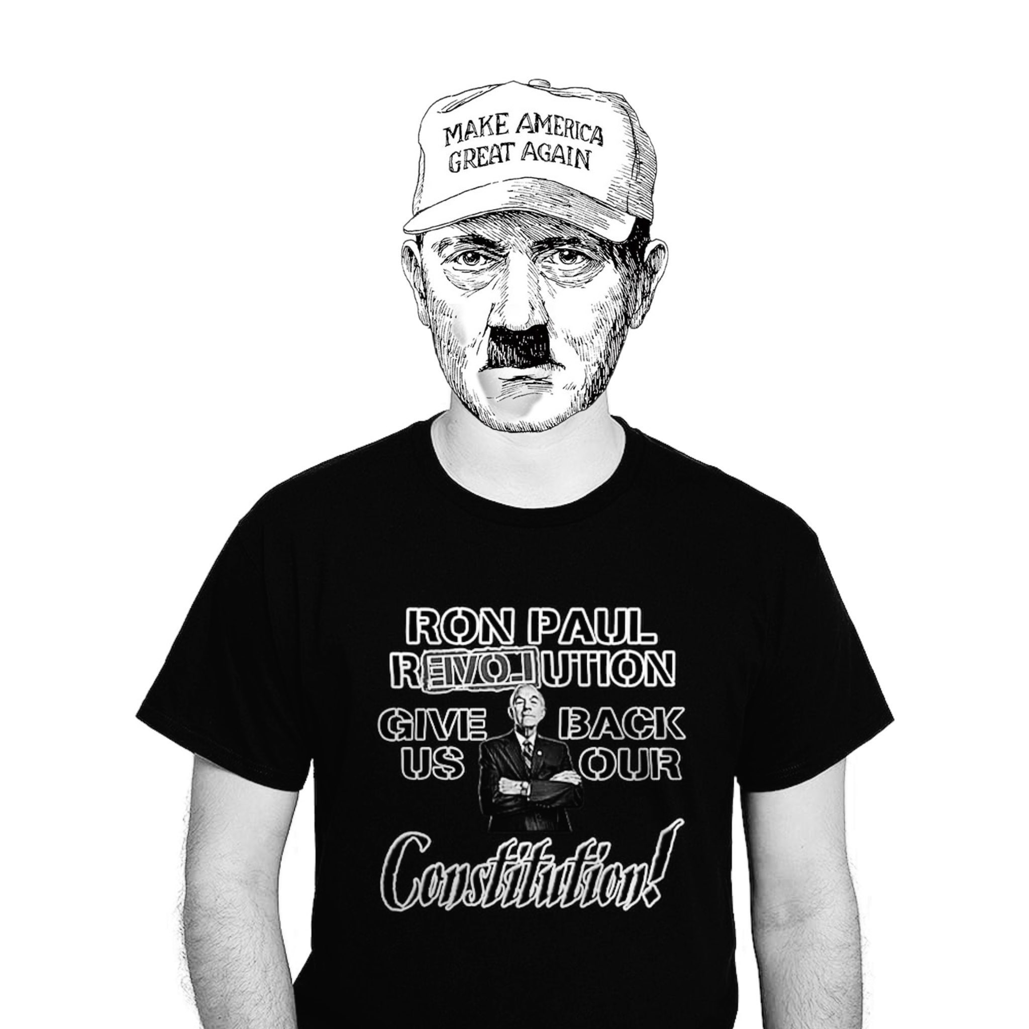 hitler maga hat ron paul us constitution shirt
