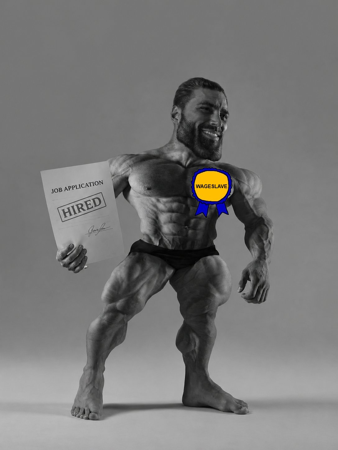 baby gigachad hired wageslave job