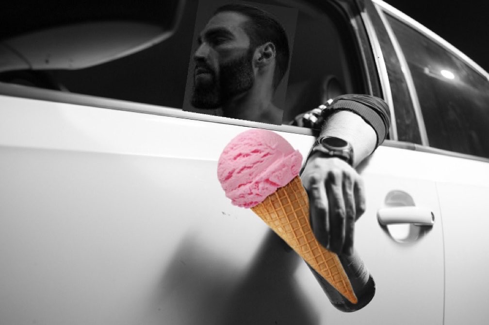 Gigachad car ice cream cone