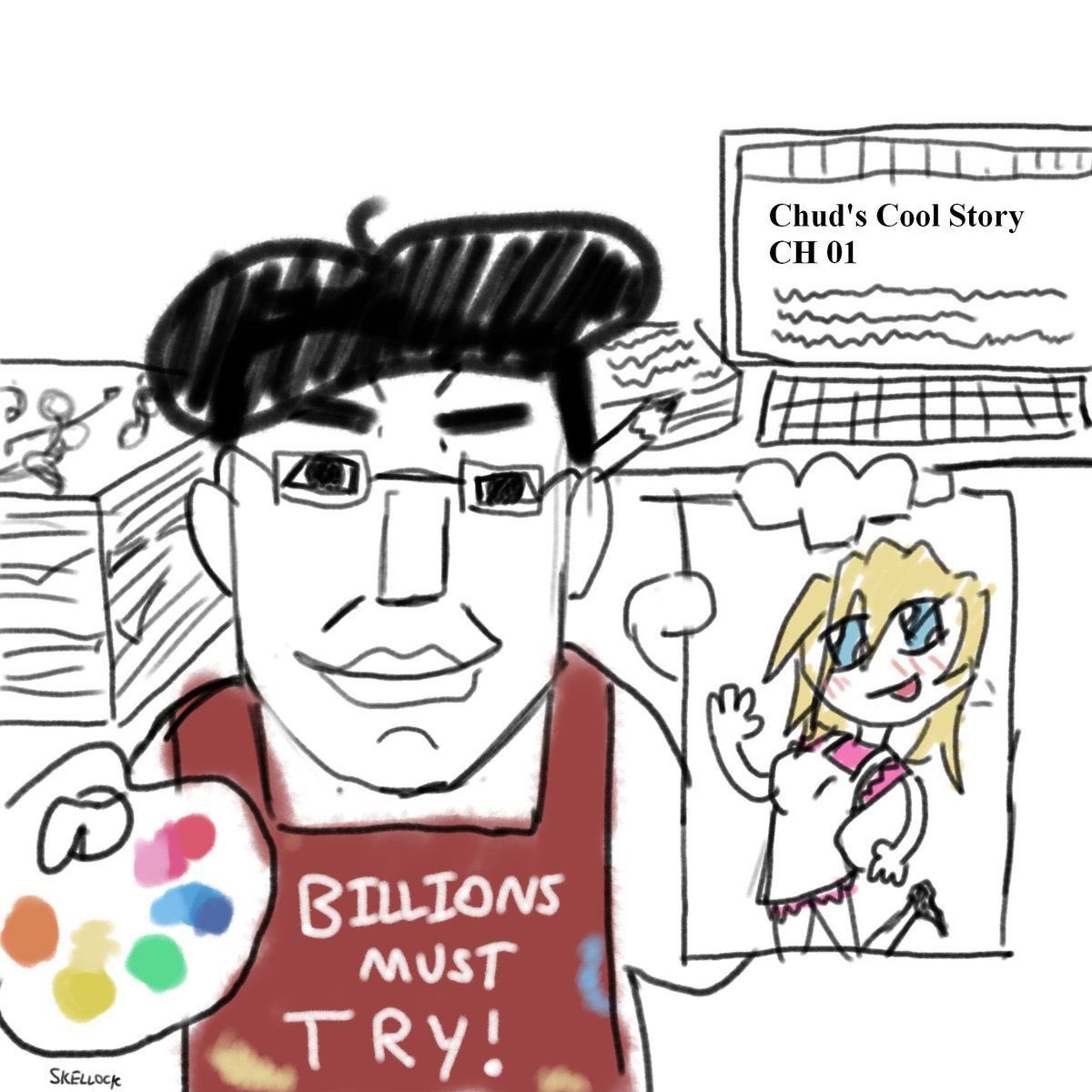 chudjak artist painting anime girl story