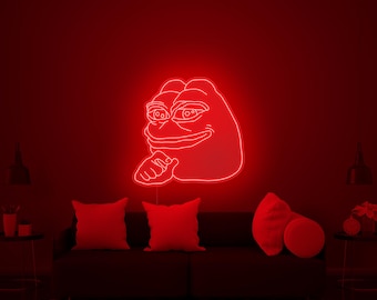 pepe neon wall tube sign couch