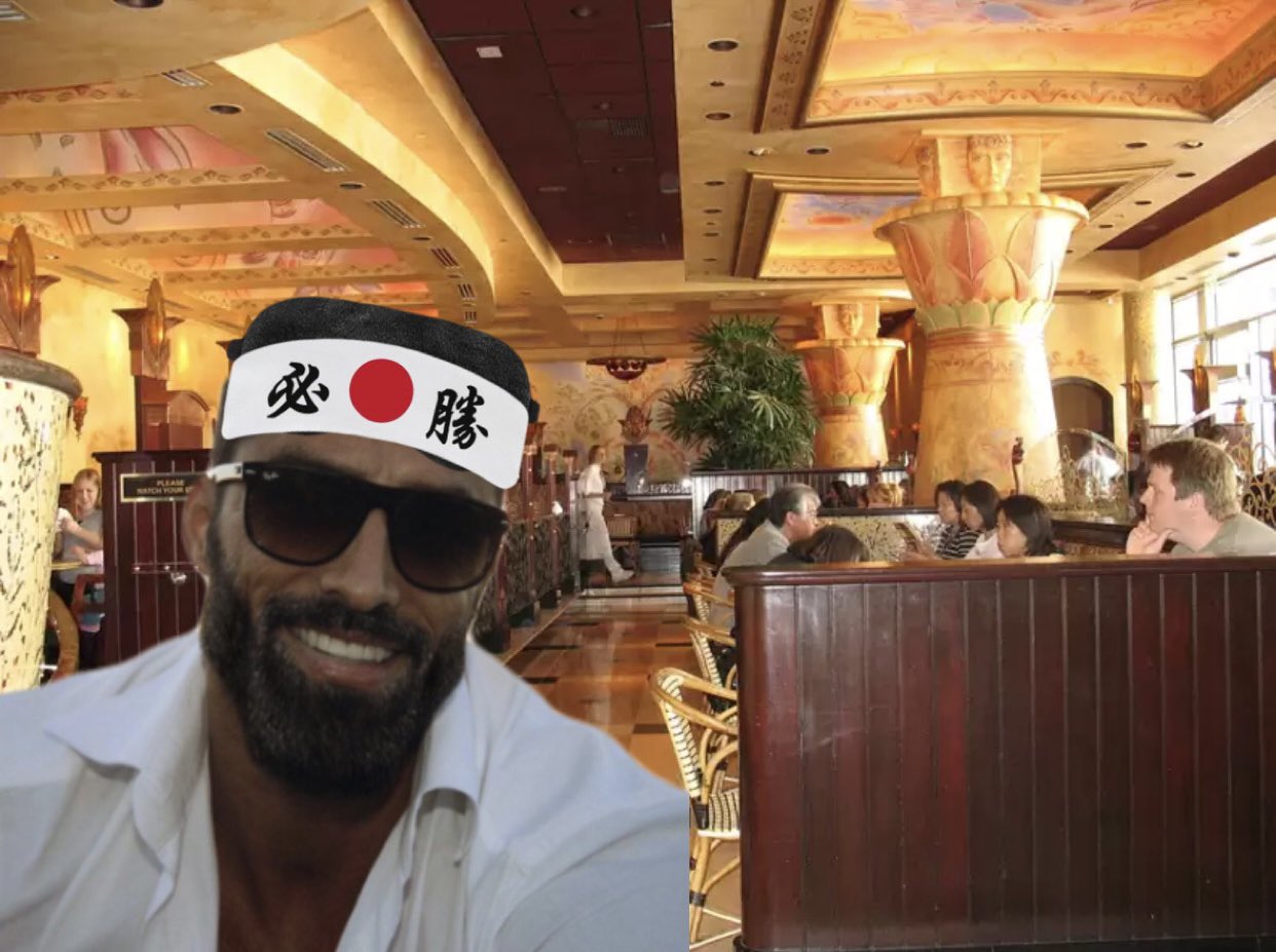 gigachad hachimaki headband japanese restaurant