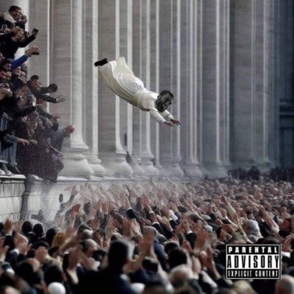 gigachad pope dive into crowd