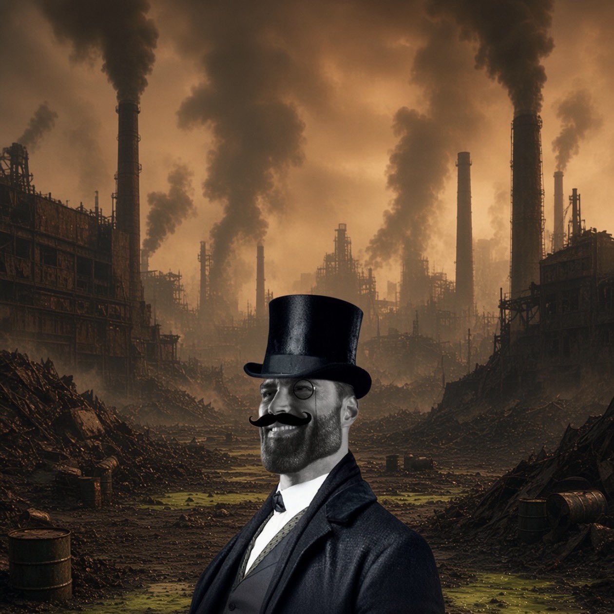 gigachad industrial pollution tophat monocle