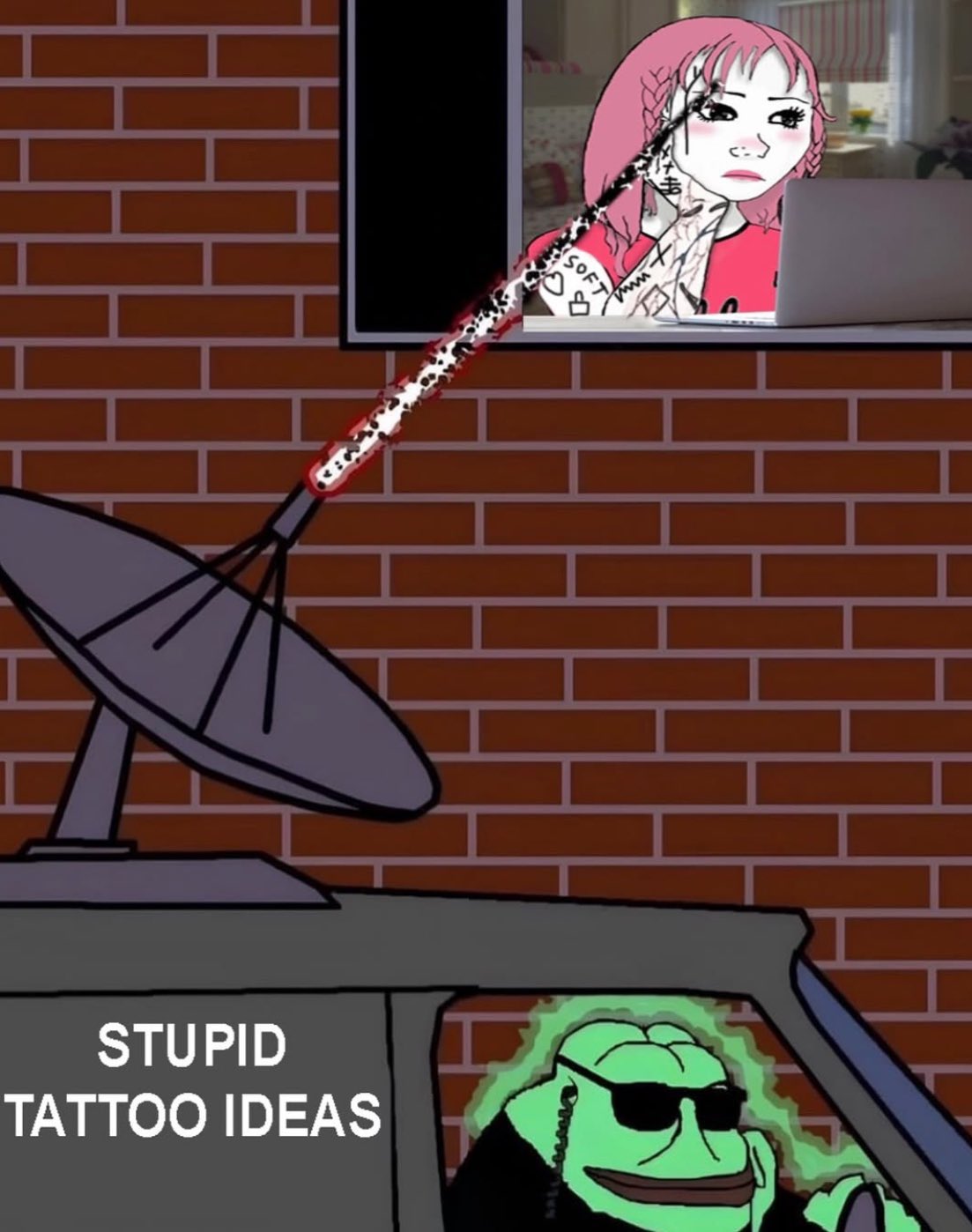 groyper fbi mind control laser girl stupid tattoo ideas