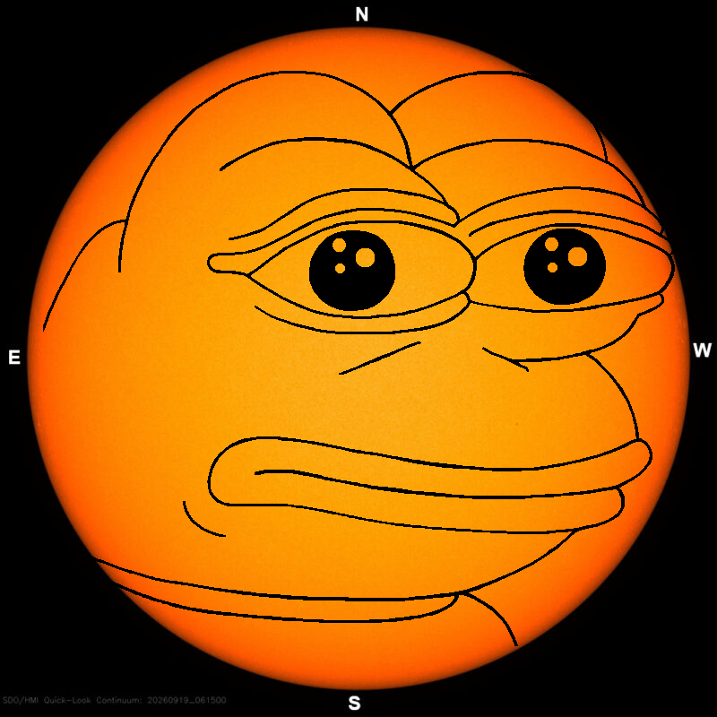 Blank sun without sun spots neutral Pepe
