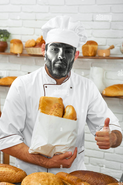 gigachad baker chefs hat bread thumbs up