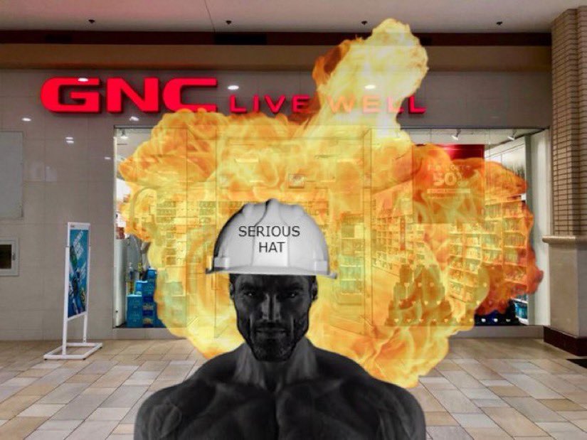 serious hat gigachad bomb gnc shop explosion