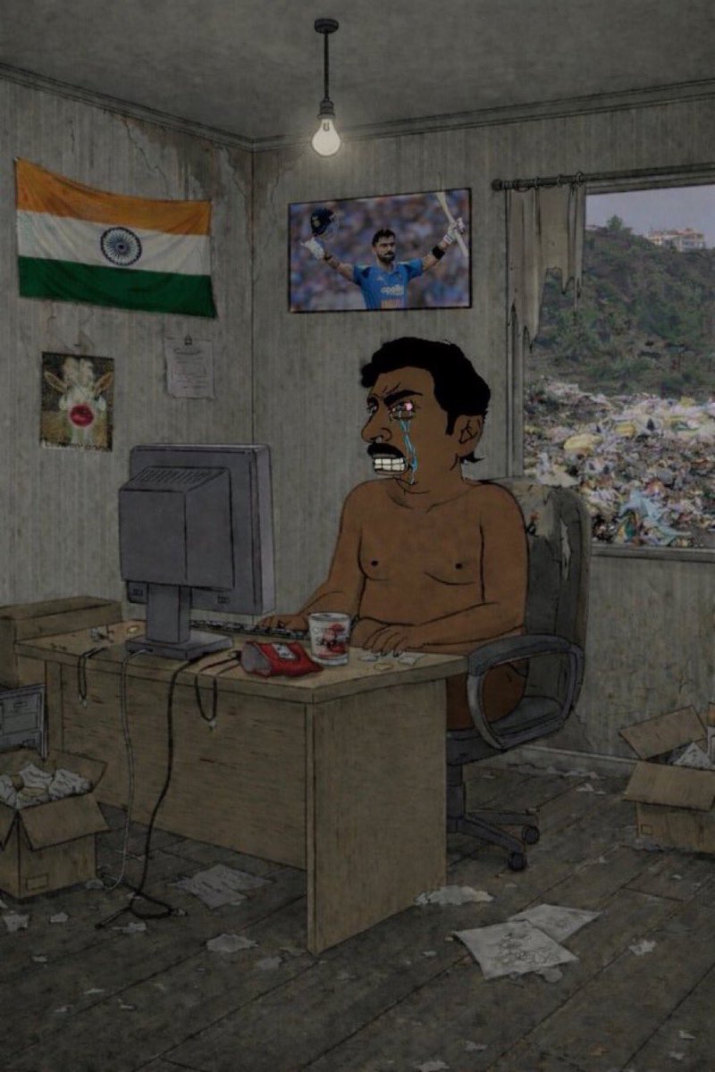 indian soyjak crying seething computer garbage poor