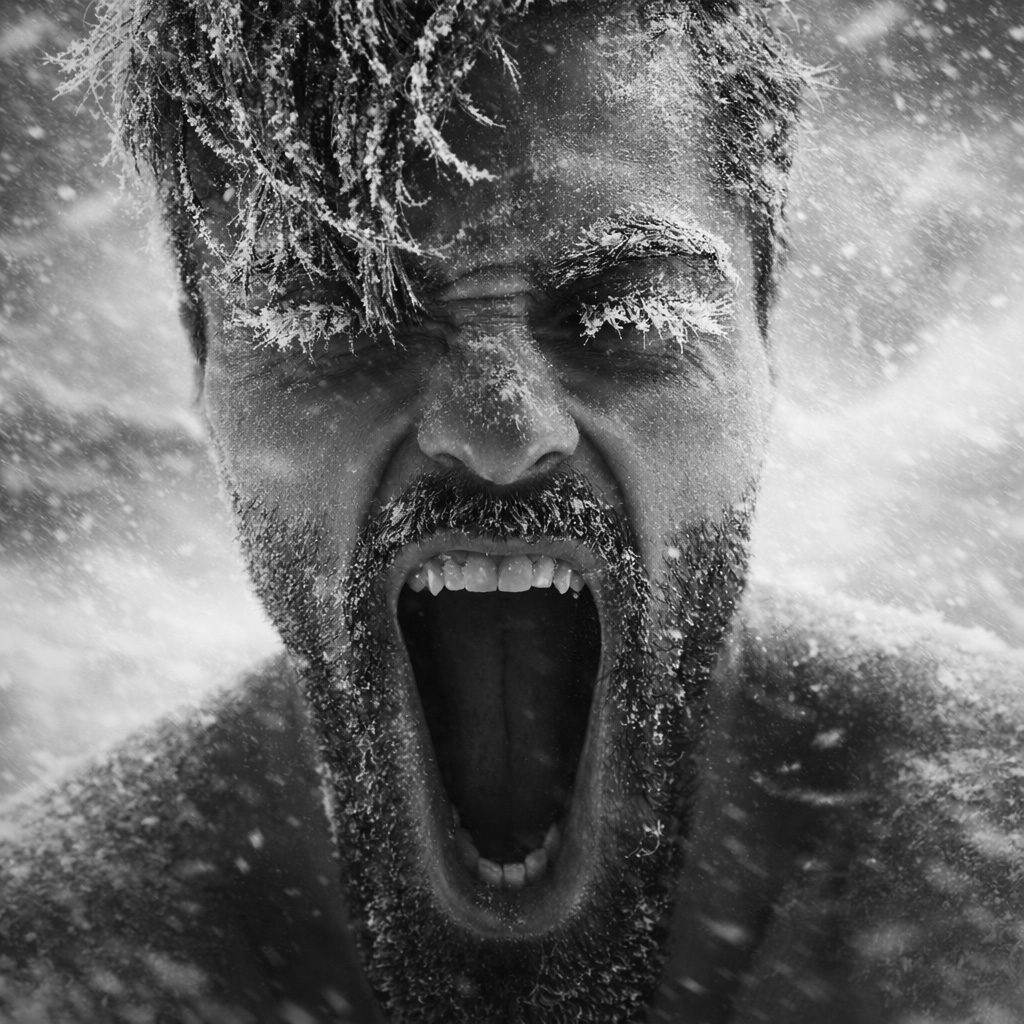 stretched scream gigachad frost ice winter