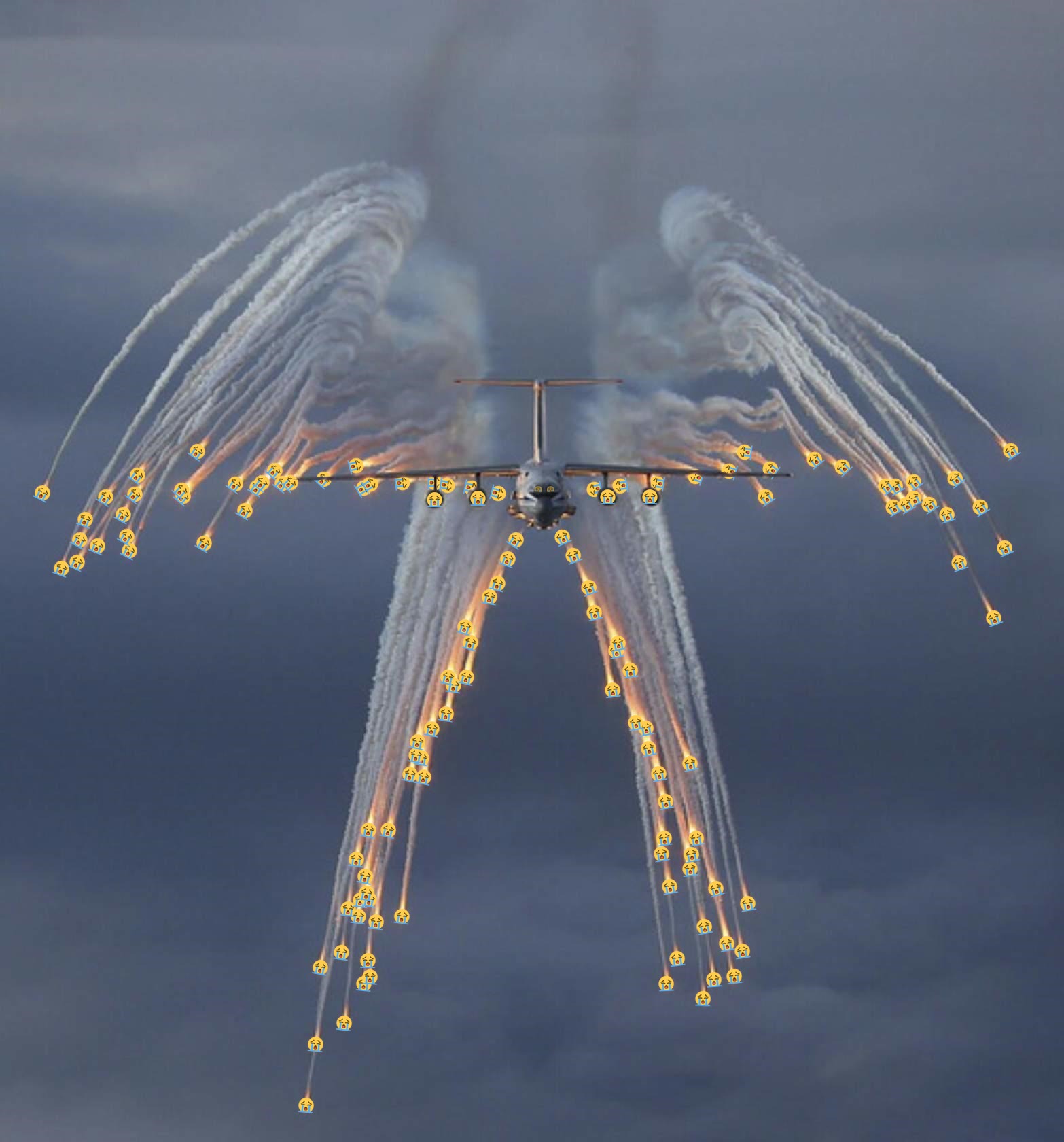 airplane smiley emoji flares