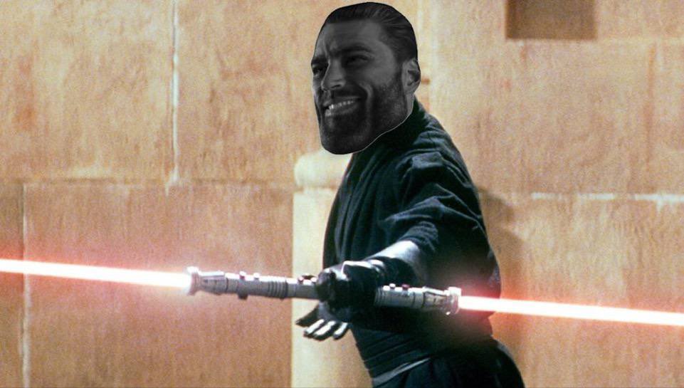 gigachad darth maul lightsaber