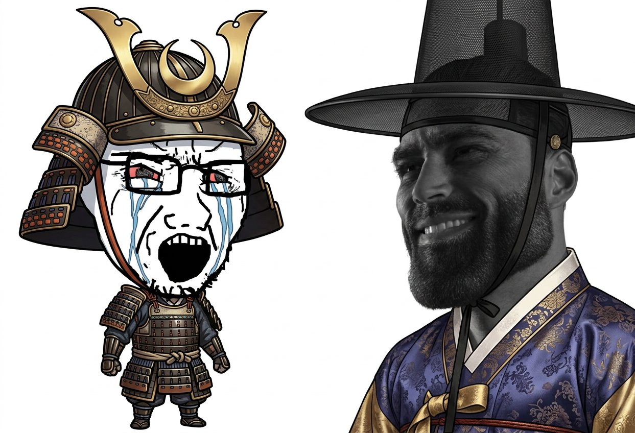 crying chad samurai gigachad korean
