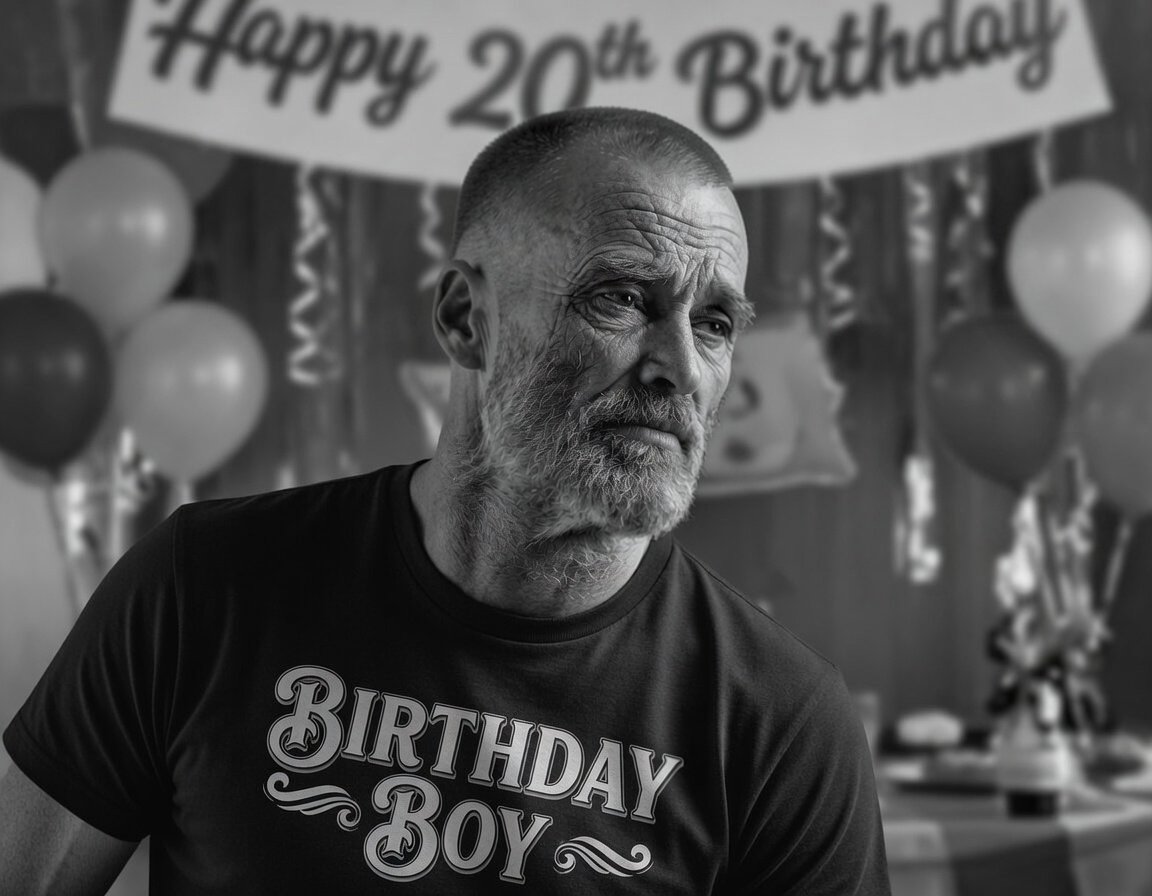 sad old gigachad birthday boy shirt