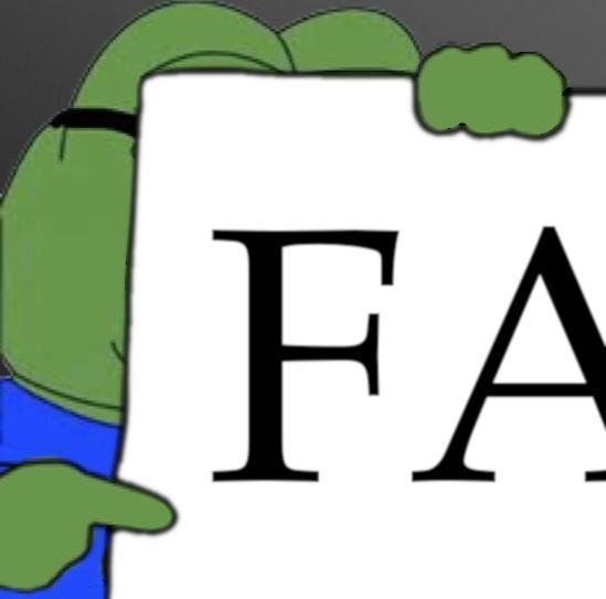 pepe behind enormous fact sign