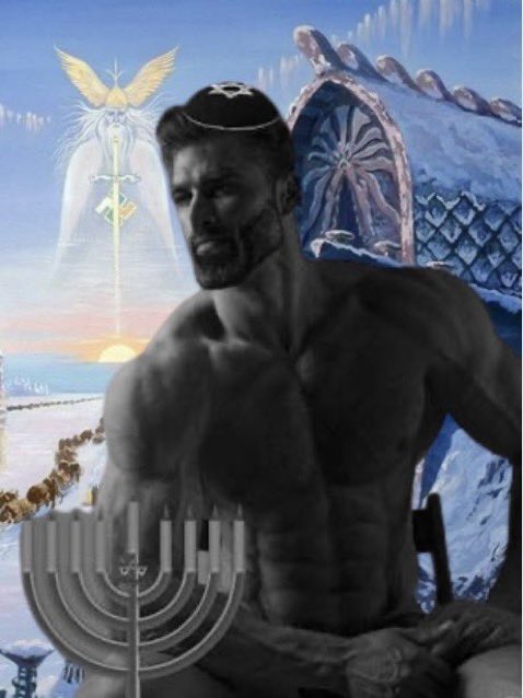 gigachad jewish yarmulke menorah hyperborea