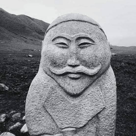 turkic statue balbal mustache