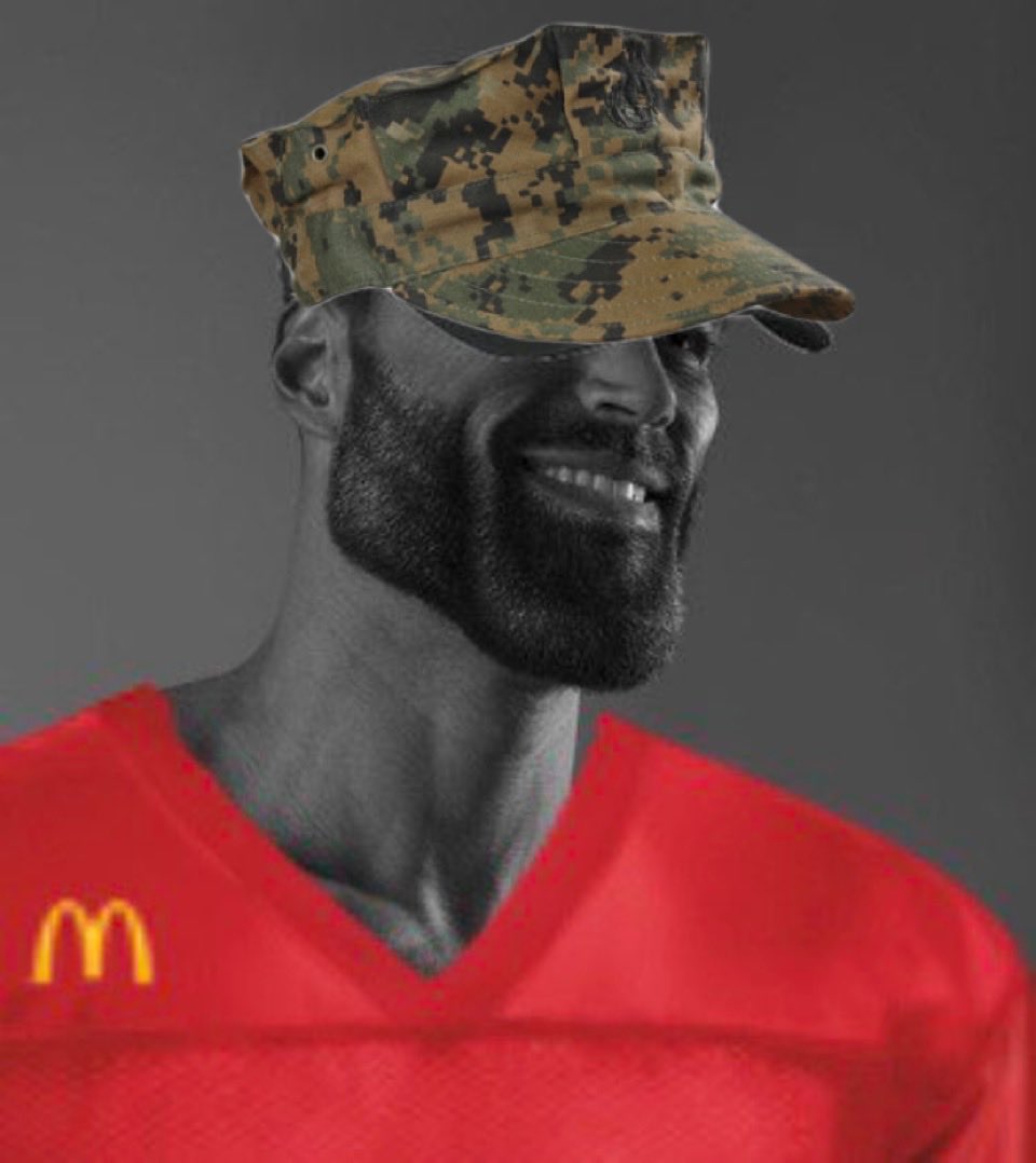 mcdonalds gigachad camo army hat