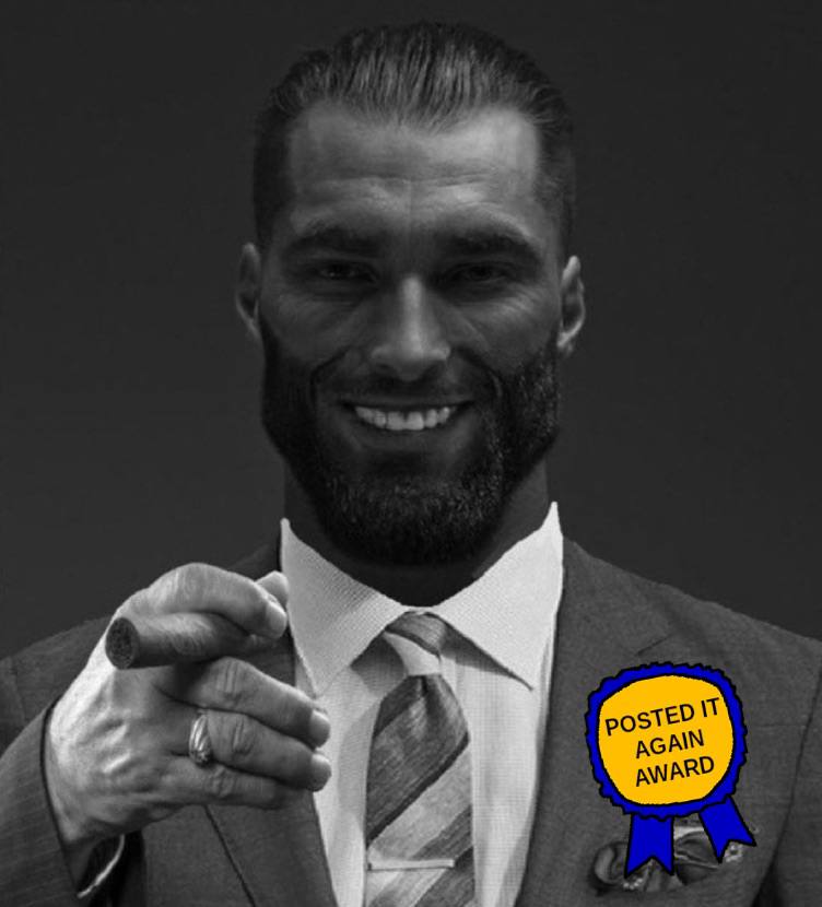gigachad suit posted again award cigar