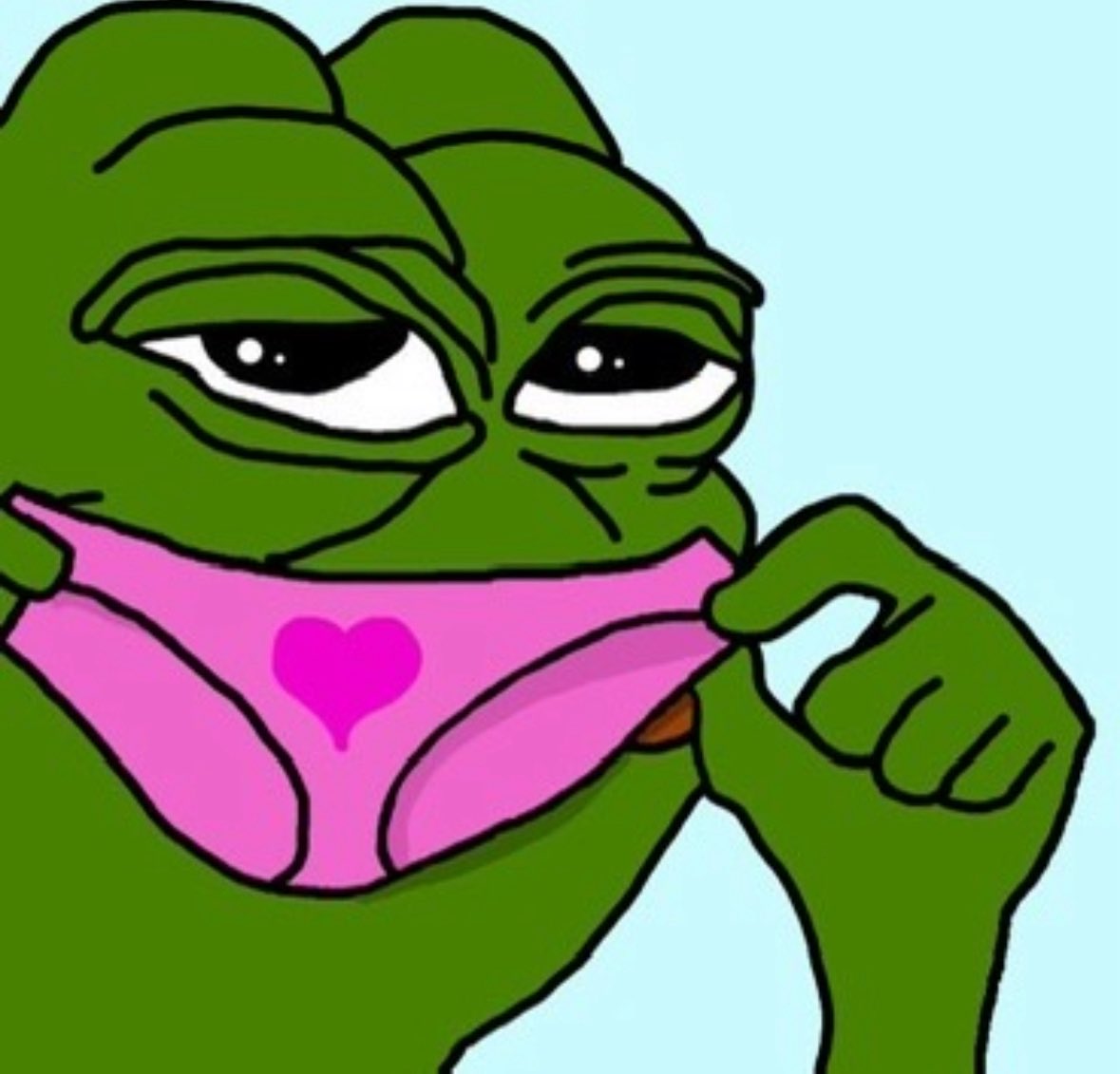 pepe sniffing pink panties underwear