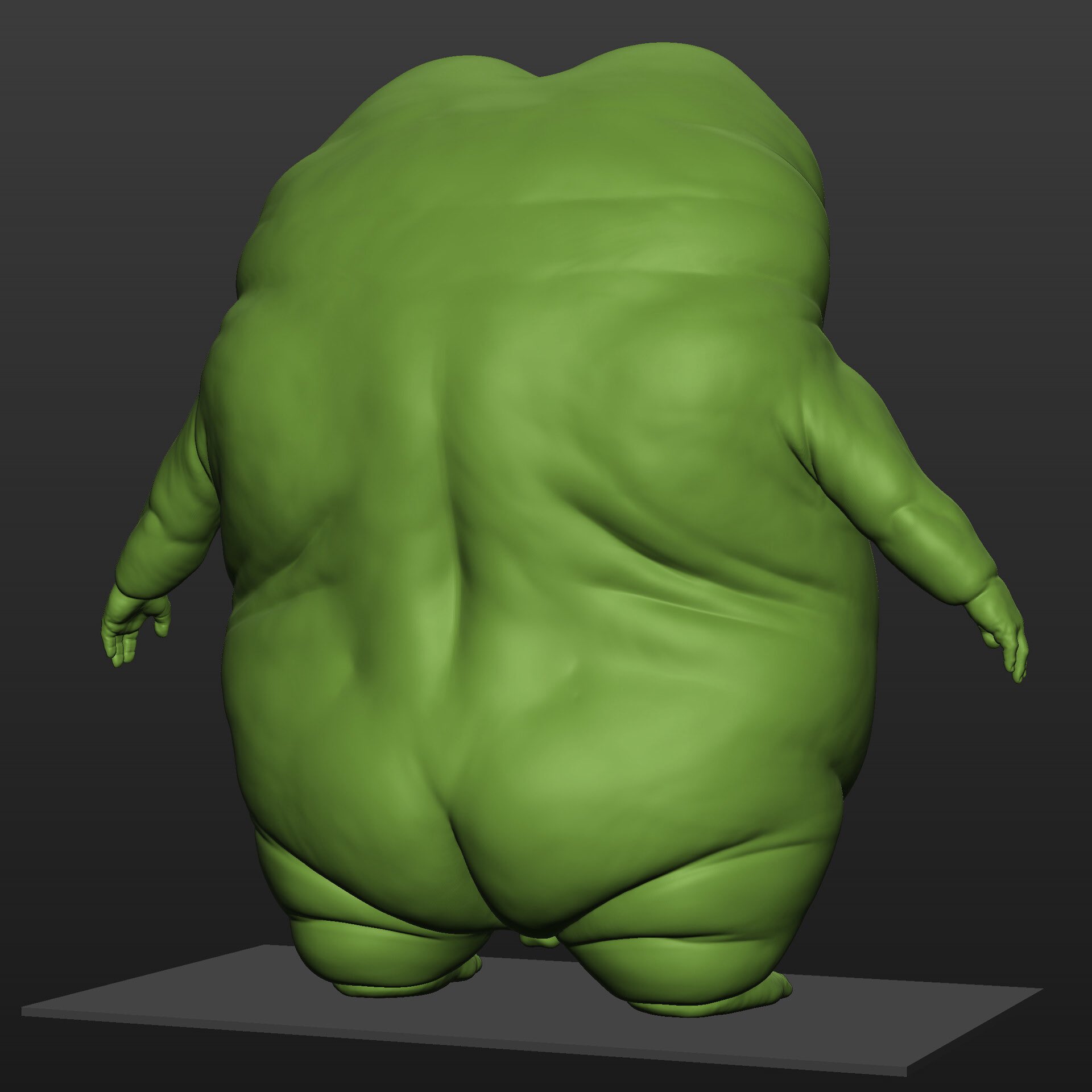 fat apu back 3d render