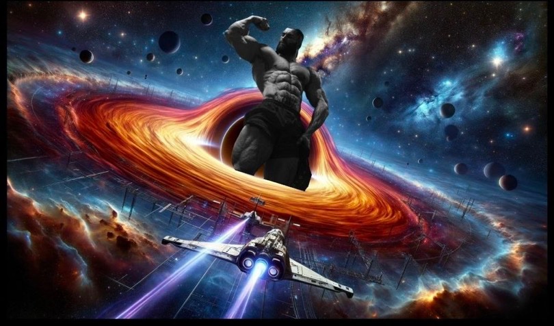 Flexing black hole gigachad spaceship scifi