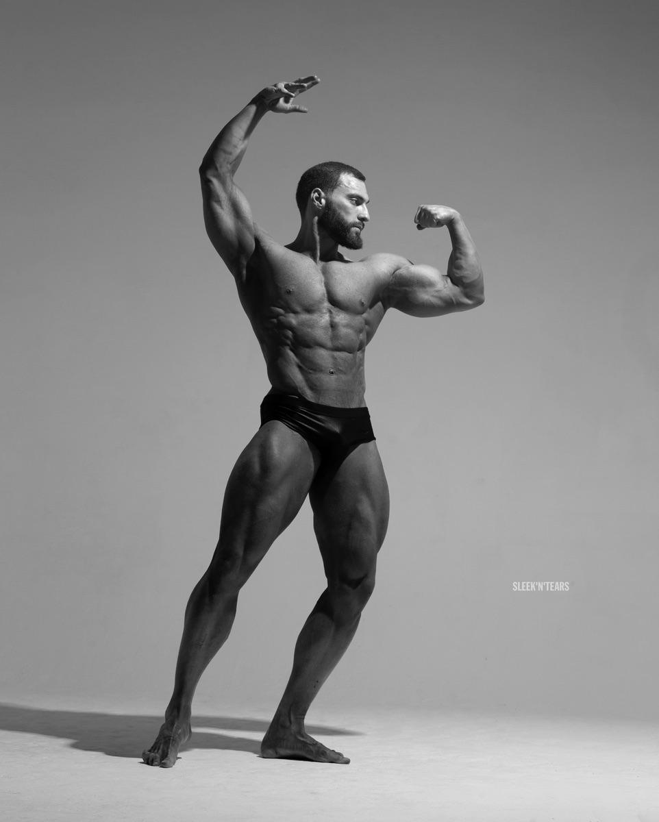 gigachad bicep flex arm raised