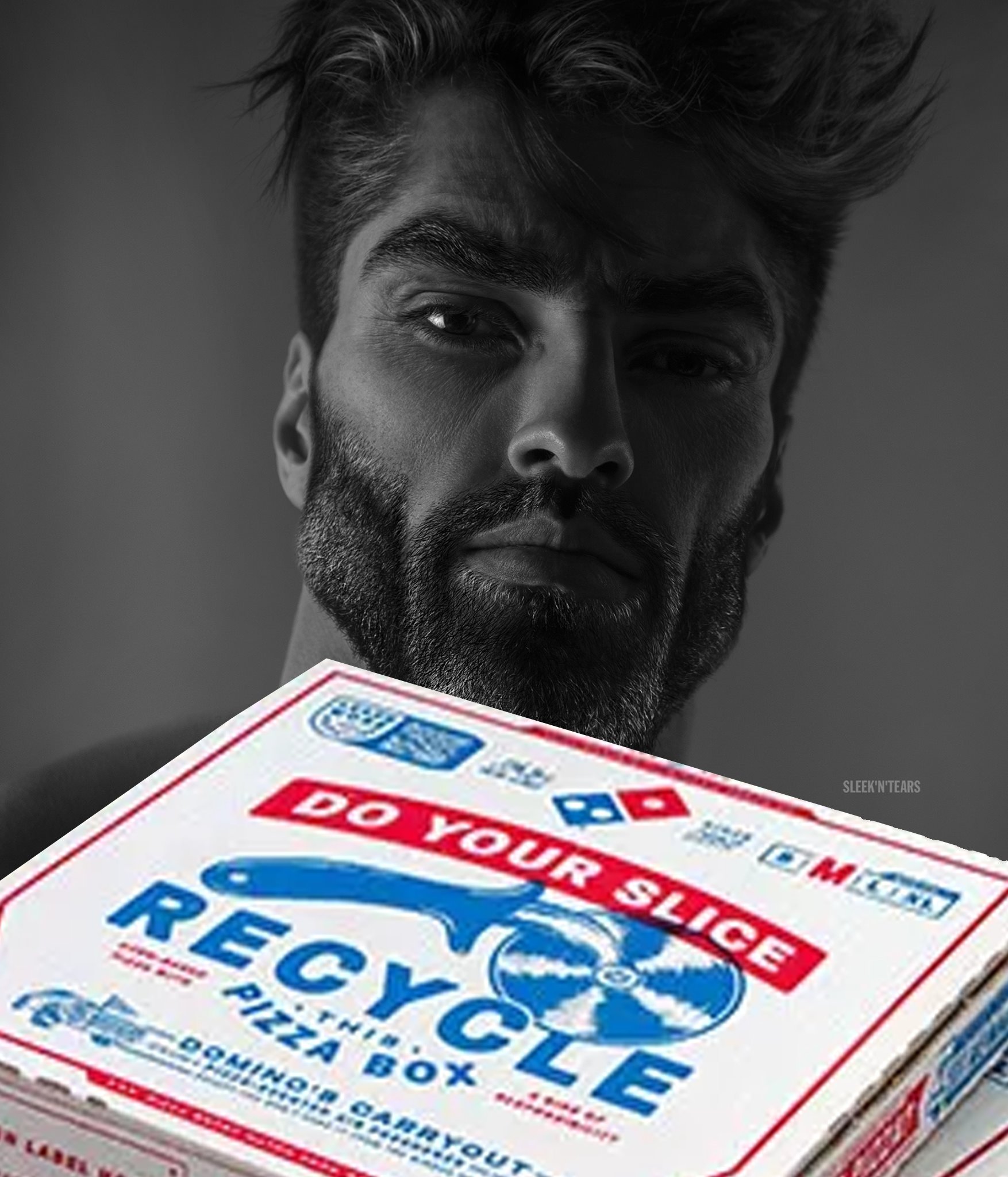 gigachad pizza box dominos