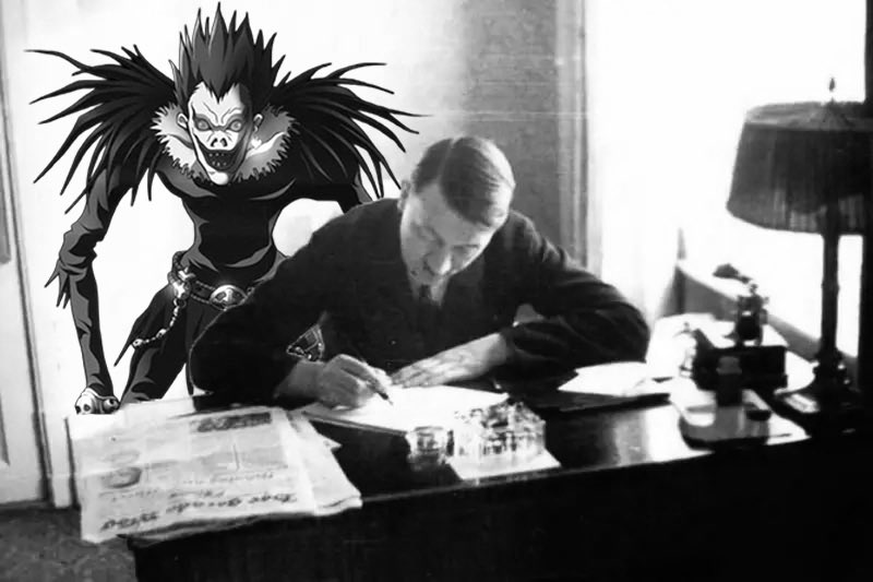 hitler writing ryuk death note