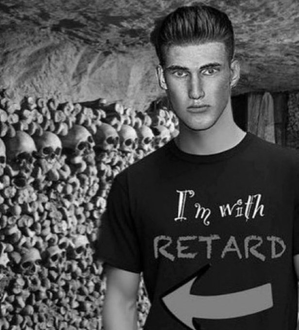 young gigachad I'm with retard shirt skulls