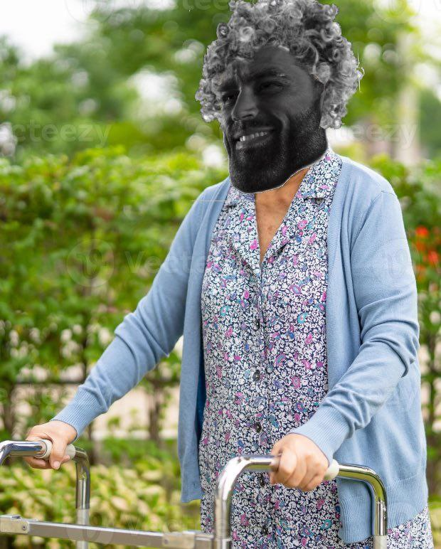 gigachad old grandma walker frame