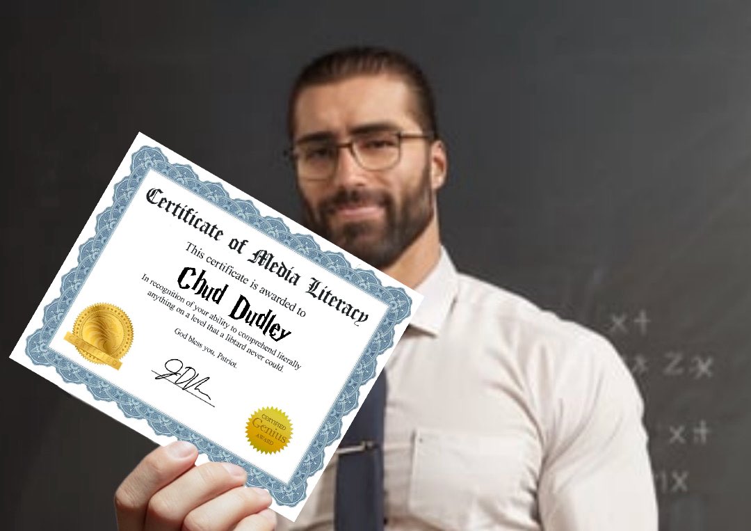 gigachad teacher certificate media literacy