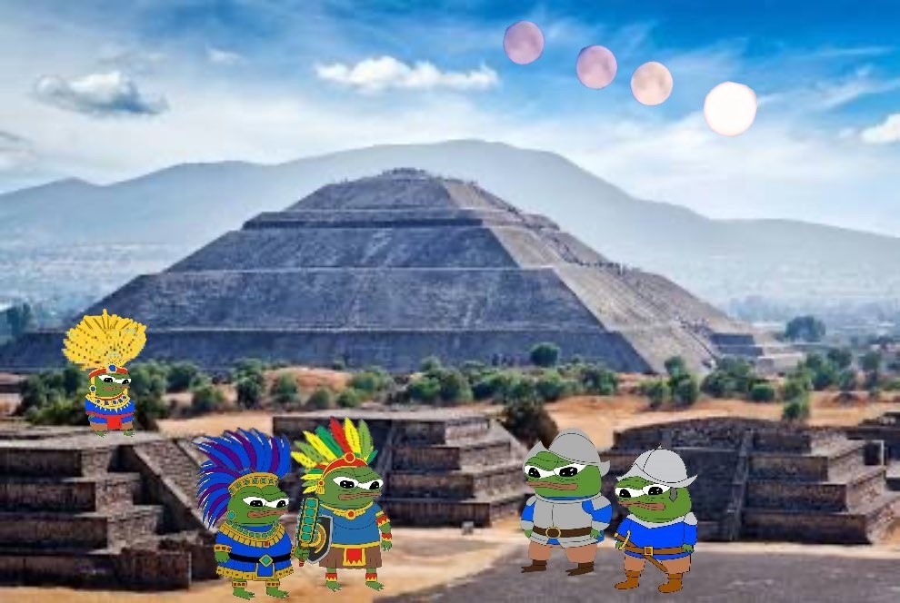 apu Teotihuacan mexico conquistadors meet natives eclipse pyramid